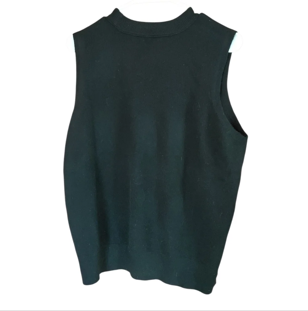 (Re)sponsible Madewell Black Cashmere Crewneck Sweater Vest - Picture 3 of 4